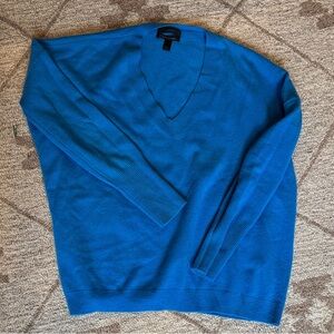 J. Crew Bright Blue V-Neck Sweater